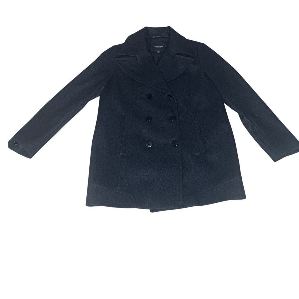 Marc New York Andrew Marc Peacoat Wool Blend Black Size 6 Double Breasted Lined - Picture 2 of 16